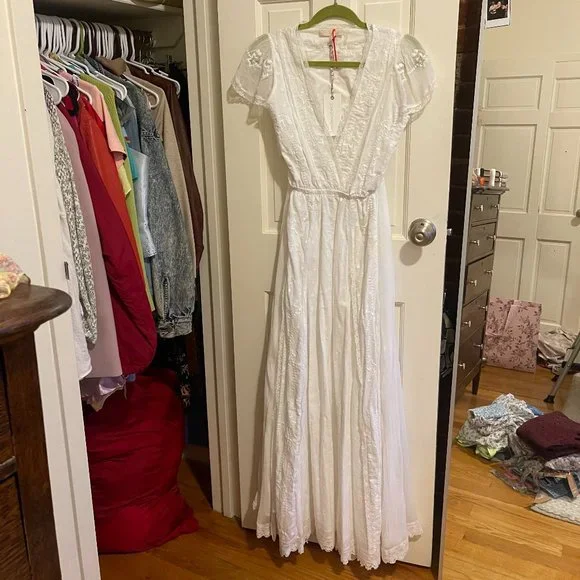 LoveShackFancy NWT White Vania Maxi Dress - Picture 3 of 4